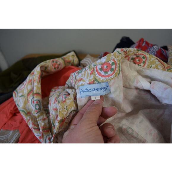 India Julia Amory Dress Womens 1 Floral Button Up Maxi Boho Tiered - Picture 7 of 8